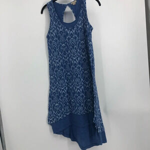 Mod-o-doc blue layered tank dress high low Medium